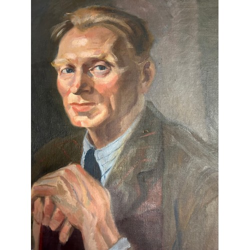 122 - A 20TH CENTURY PORTRAIT OIL PAINTING ON CANVAS, of a distinguished country gent
76 x 63 cm
Slight da... 