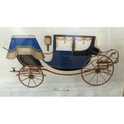 808 - Early 19th Century Design for a Carriage - William Carr 46 x 34cm