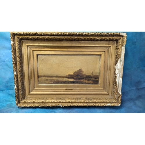 811 - Anton Windmaier - Oil on Canvas in a heavy Gilt Plaster Frame ( extensive damage to frame ) 70 x 50c... 