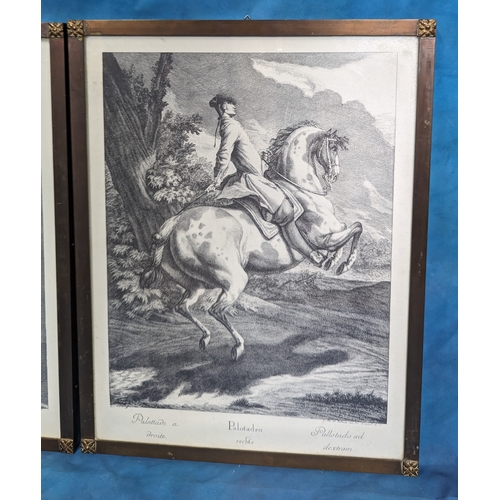 814 - Johann Elias Ridinger Pair of Engravings in heavy Brass Frames 34 x 45cm