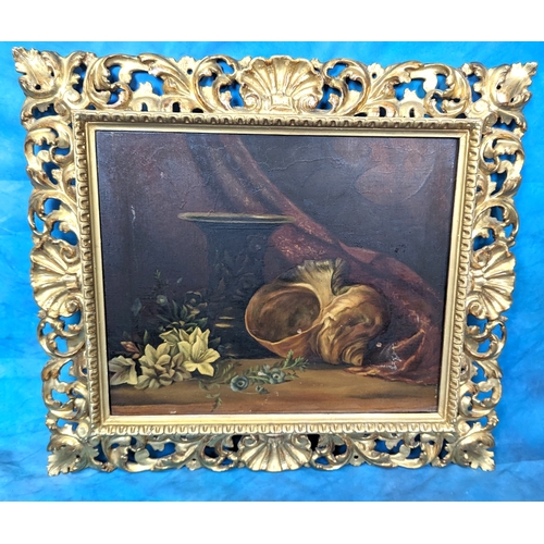 815 - Still Life Oil on Canvas in a Gilt Painted Wooden Frame