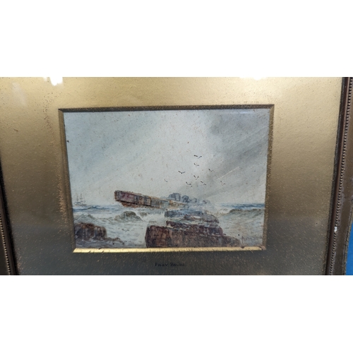 824 - A Pair of Watercolours by Austin Smith - Robins Hood Bay and Filey Brigg 33 x 27cm