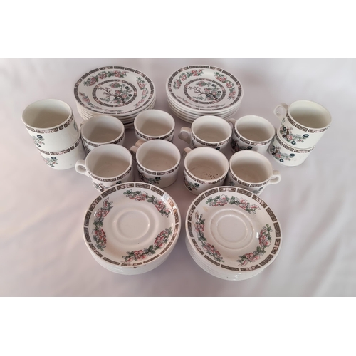 115B - A Quantity of Steelite Oriental Design Tea Service including 12 Cups, Saucers and Side Plates.