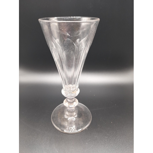 141A - A Set of Eight Antique Crystal Champagne Flutes with Polished Pontils. 18/19 Century.