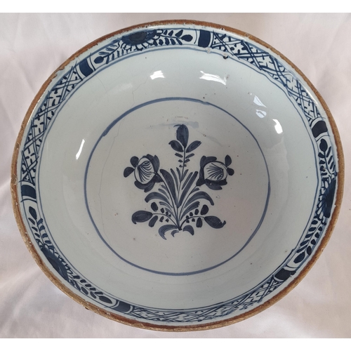 160A - A Group of Blue and White Antique Chinaware, including a Platter, Pots, Serving Bowl and Plates.