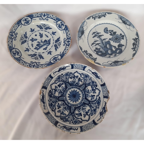 160A - A Group of Blue and White Antique Chinaware, including a Platter, Pots, Serving Bowl and Plates.