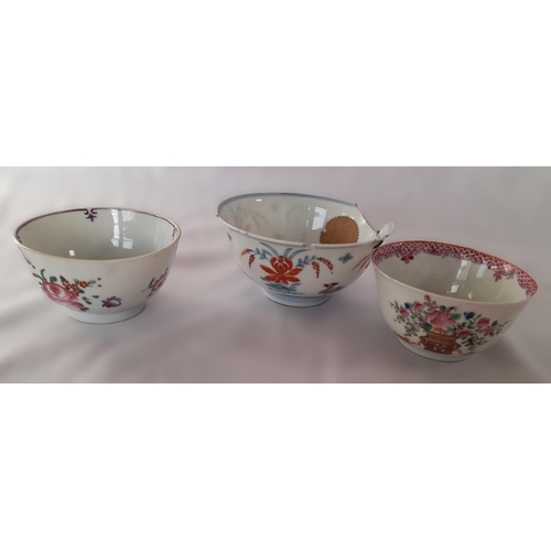 241A - A Group of Antique Oriental Tea Bowls and a Tea Canister c1724 with Gilt Decoration. Some Damage as ... 