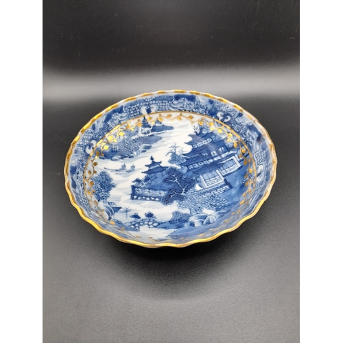 250A - A Mixed Lot of Oriental Blue and White Chinaware including Dipping Bowls, Side Plates, Serving Bowls... 