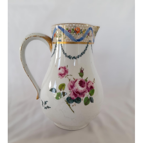 351A - A Group of Floral and Gilt Decorated Antique Chinaware including a Meissen Jug.