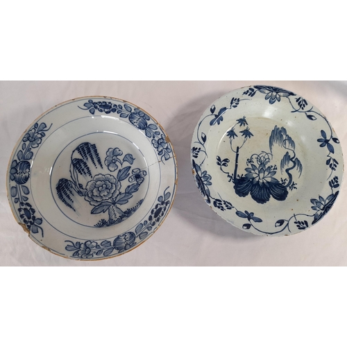 59A - A Large Collection of Antique Blue and White Oriental Plates. 15 in total.