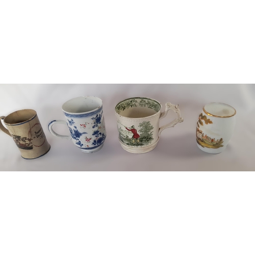 63A - A Group of Four Antique Mugs by different makers including Country Sports by EJ.