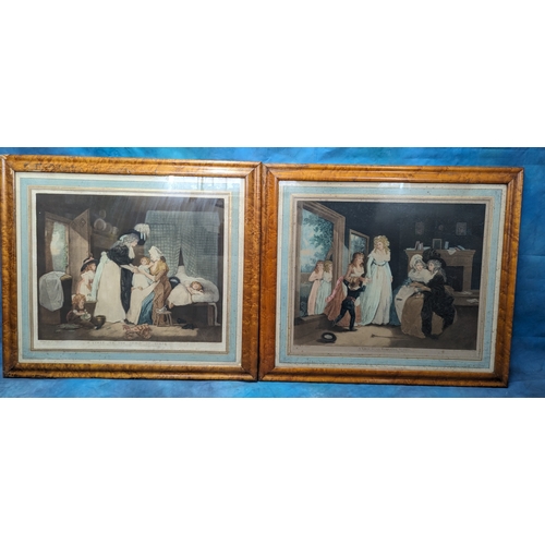 828 - A Pair of Framed Coloured Engravings 