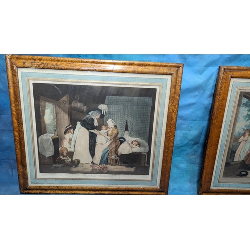 828 - A Pair of Framed Coloured Engravings 