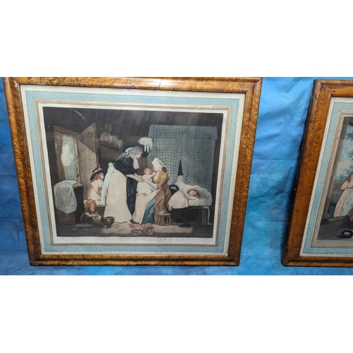 828 - A Pair of Framed Coloured Engravings 