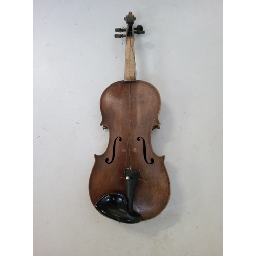 782 - A Broken Antique Violin. 56cm Long