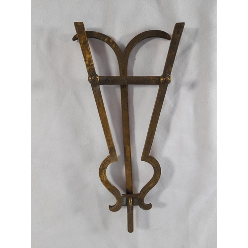 48A - Four Brass Items including Two Brass Easels with Decoration, 19cm Height, and a Pair of Painted Porc... 