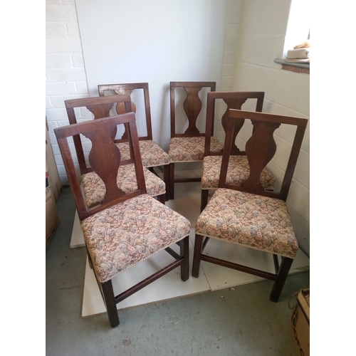 786 - A Set of 6 Upholstered Dining Chairs. 
94cm High,51cm Wide,38cm Deep.