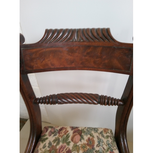 788 - A set of 2x Regency Dining Chairs.
83cm High,46cm Wide,40cm Deep.