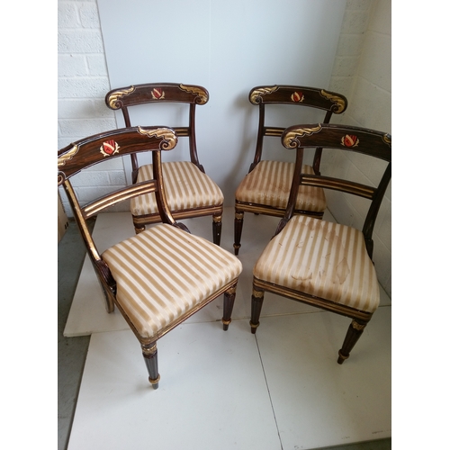 791 - A Set Of 4x Hand Painted Chairs, 86cm High,44cm Wide,39cm deep.