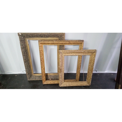 1297 - 3 x Gilt Effect Picture Frames,Largest is 81cm High x 63cm Wide