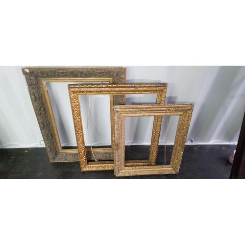 1297 - 3 x Gilt Effect Picture Frames,Largest is 81cm High x 63cm Wide