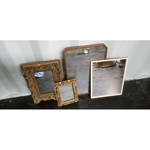 1293 - 4 x Framed Mirrors of Various Sizes. Largest is 49cm  HIgh, 33cm Wide.