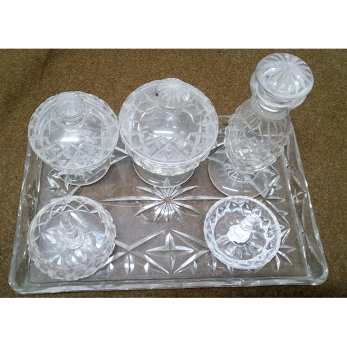 224 - Cut Glass Dressing Table Set.