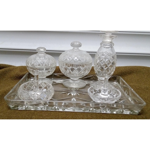 224 - Cut Glass Dressing Table Set.