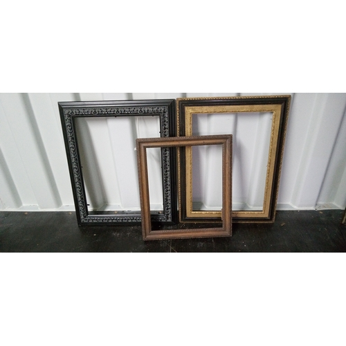 1288 - 3 x Assorted Picture Frames. Largest Measures 67cm High, 54cm Wide.