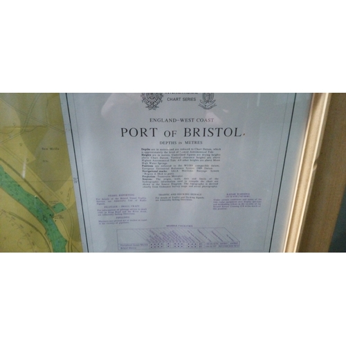 1283 - A Map Of The Port Of Bristol 63cm High, 81cm Wide