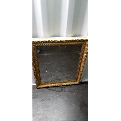 1280 - A Heavily Detailed Mirror  With Some Damage As Pictured. 94cm High, 82cm Wide