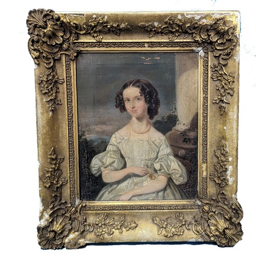 850 - Oil  on Canvas Attributed to Mary Louisa Dent 1850. Copy of a Work. Notation to Back