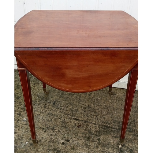 934 - Regency Pembroke Drop Leaf Table with Drawer on Tapered Legs 74cm x 105cm Open, 55cm Closed and 73cm... 