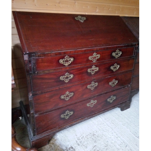 942 - 18th Century Bureau with 4 x Drawers and Brass Hardware 100cm x 108cm x 59cm