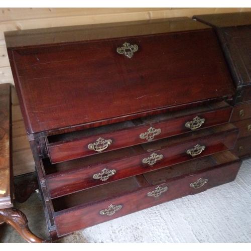 942 - 18th Century Bureau with 4 x Drawers and Brass Hardware 100cm x 108cm x 59cm