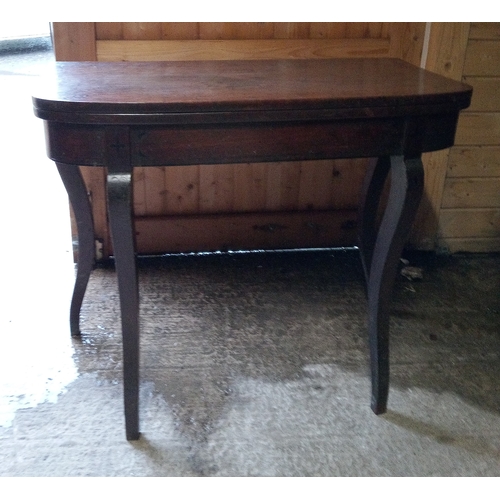 962 - Early 20th Century Card Table with Fold Over Top and  Splayed Legs 75cm x 87cm x 43cm Closed, 75cm O... 