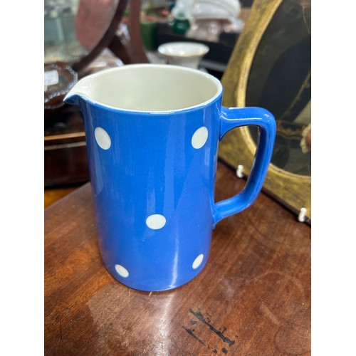 253 - A Part TG Green and Co Blue Domino Tea/Coffee Service and 3 White Vases.