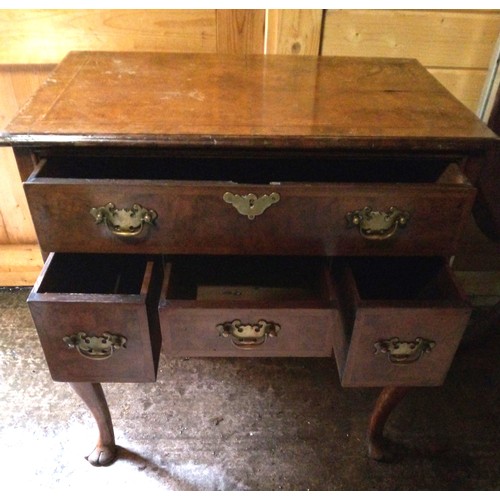 948 - Georgian Low Boy with Cabriole Legs, 4 Drawers with Carved Feet 70cm H x 69cm W x 44cm D