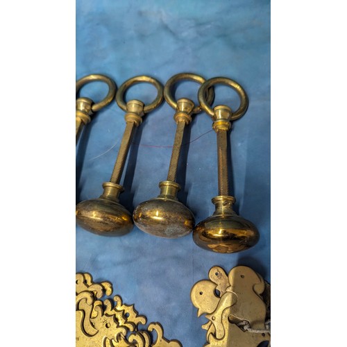 795 - An Assortment of Brass Escutcheon Plates and Handles etc.