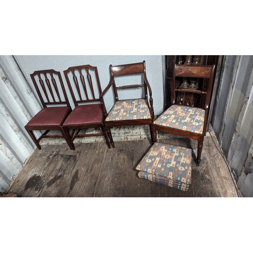 1273 - A Large Collection of Mismatched Antique Chairs and Seats.