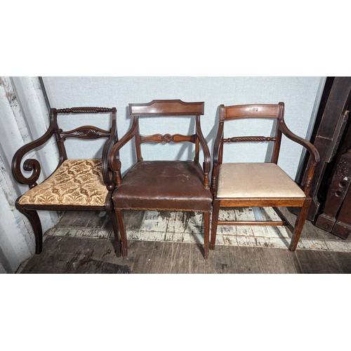 1273 - A Large Collection of Mismatched Antique Chairs and Seats.