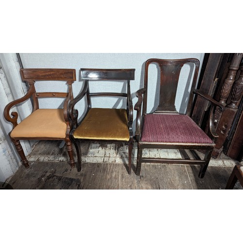 1273 - A Large Collection of Mismatched Antique Chairs and Seats.