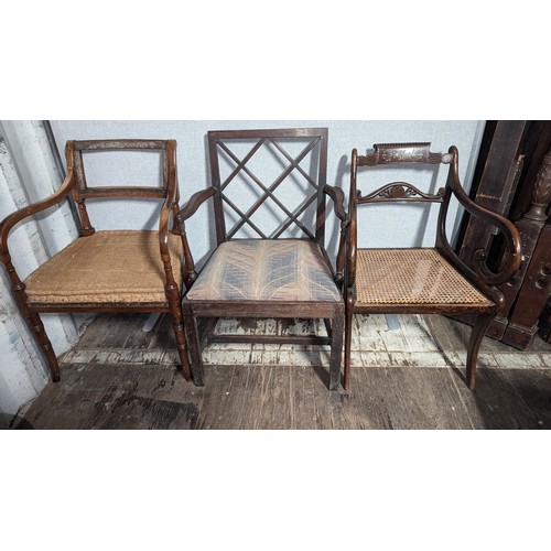 1273 - A Large Collection of Mismatched Antique Chairs and Seats.