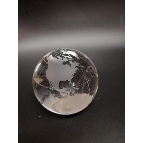 192 - A Glass Floating Globe with another smaller Globe.