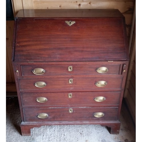 264 - An Antique Writing Bureau With Brass Fittings.
99cm High,84cm Wide,53cm Deep