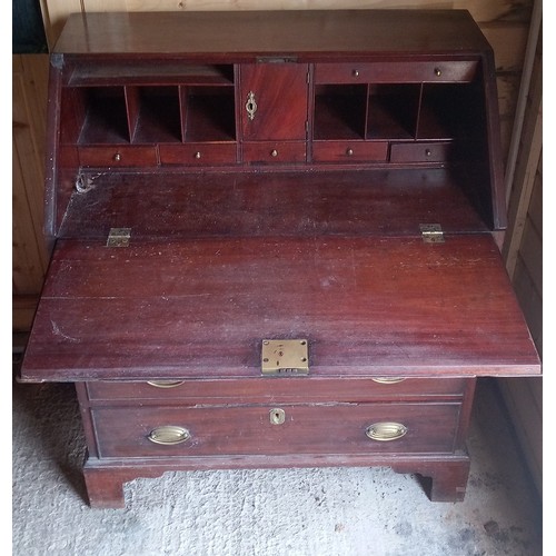 264 - An Antique Writing Bureau With Brass Fittings.
99cm High,84cm Wide,53cm Deep