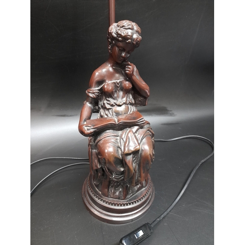 199 - An Electric Lamp with a Figure of a Young Girl Reading.