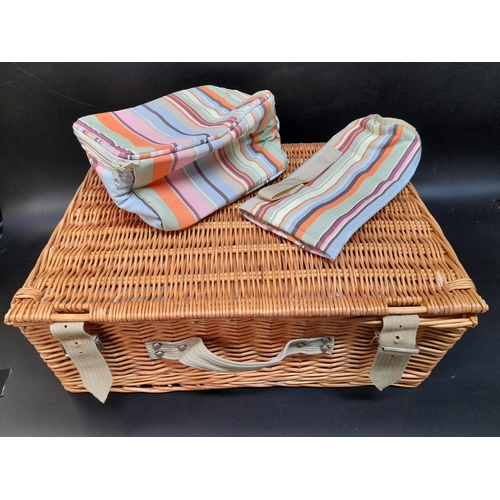 204 - A Large Wicker Picnic Hamper and Contents.