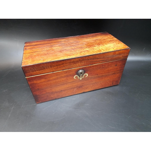 213 - A Coromandel Veneer and Brass Inlaid Tea Caddie.