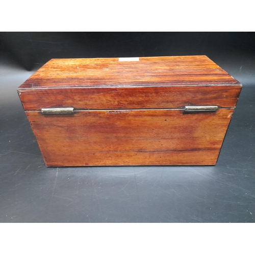 213 - A Coromandel Veneer and Brass Inlaid Tea Caddie.